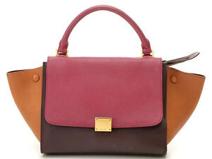 Celine Trapeze Shoulder Bag Wine Bordeaux Purple Brown